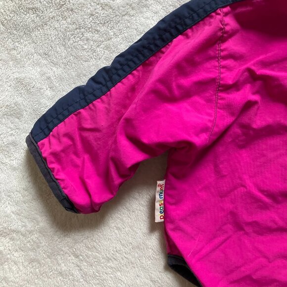 Please Mum Fleece-Lined Hooded Jacket 12-18M | Pink & Navy Windbreaker VGUC - Picture 14 of 16
